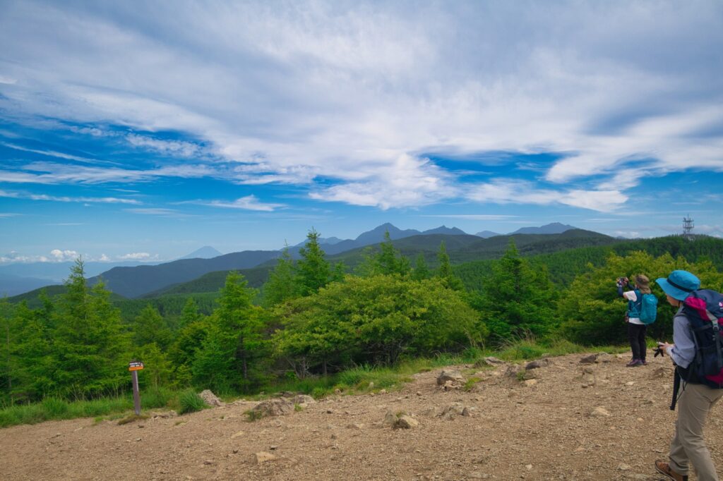 Panoramic view from Mount Nyugasa summit Yatsugatake Southern Alps