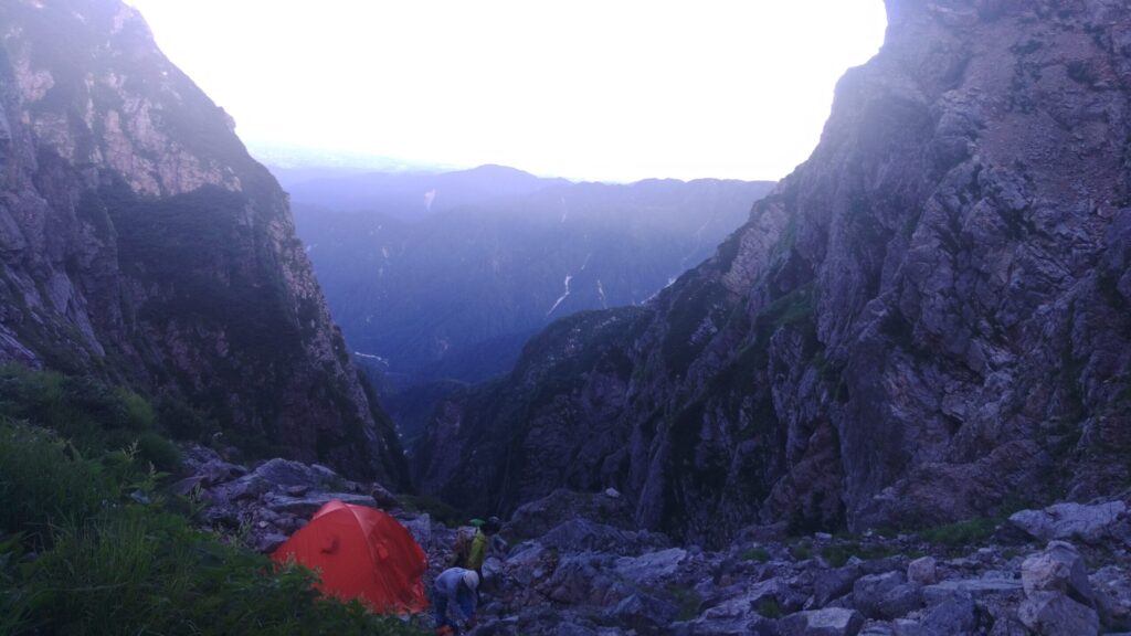 Perfect clear weather conditions Mt. Tsurugi Chinne climbing day Japanese Alps