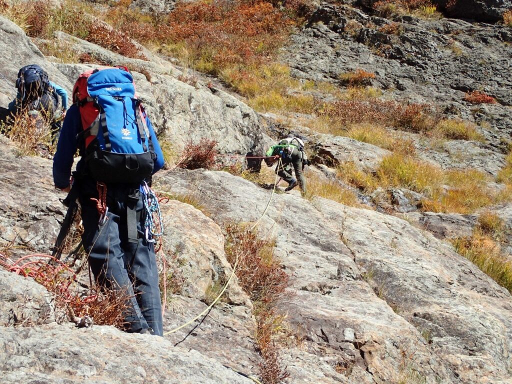 Upper section Mt. Maegadake South Wall V-shaped granite gully formations Niigata