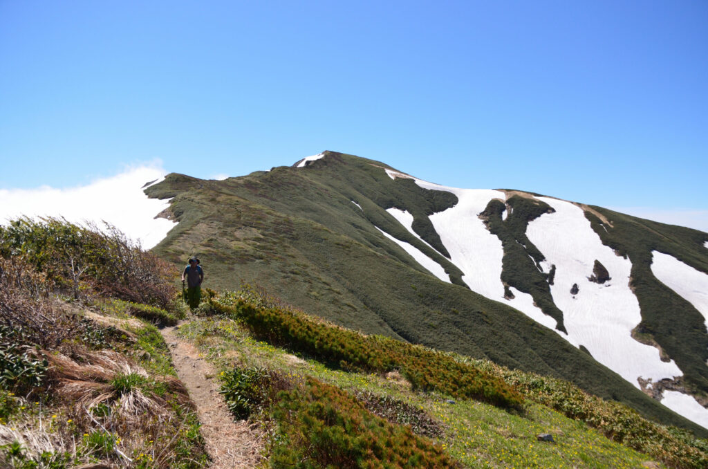 Panoramic mountain vista from Iide main ridgeline in early summer