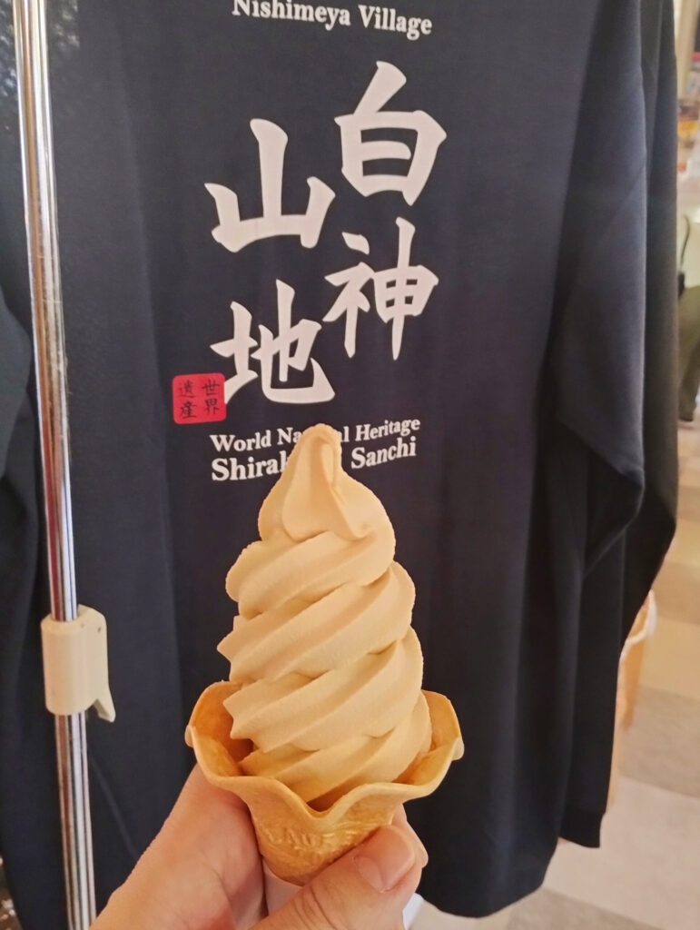 Apple soft serve ice cream at Aqua Green Village ANMON Shirakami Japan