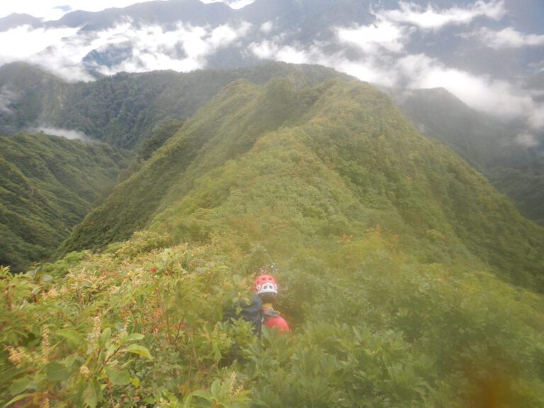 Abandoned trail ridge traversal Day 3 Iide Mountains Japan yabukogi bushwhacking