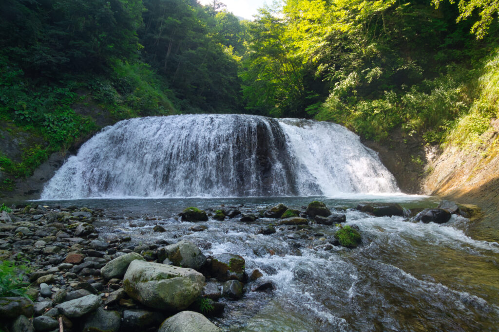 Kagitorizen smooth-slab waterfall series on the Uonogawa, Oku-Shiga Japan