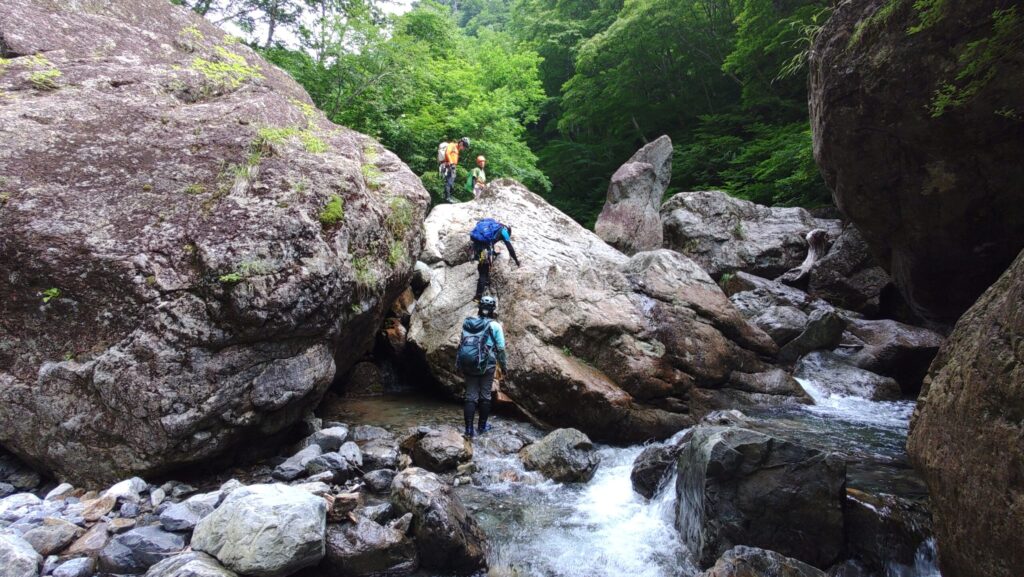 Boulder field goro section in Sasaana-zawa stream, Tanigawa Range Japan